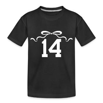 Numéro 14 noeud - 14e anniversaire - T-shirt bio Premium Enfant - noir - Devant