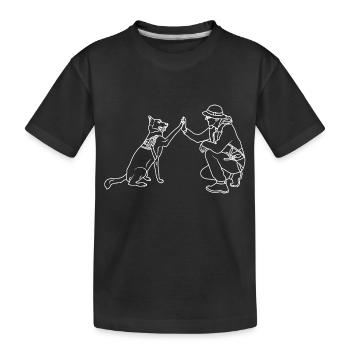 Hund High Five - Kinder Premium Bio T-Shirt - Schwarz - Vorne