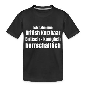 Britische Katze - Kinder Premium Bio T-Shirt - Schwarz - Vorne