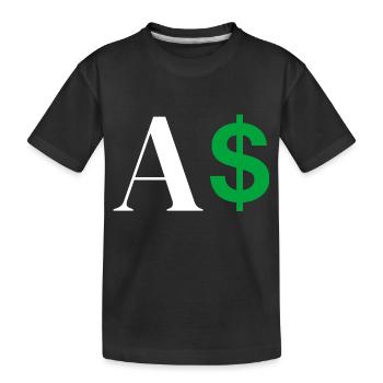 Dollar-Buchstabe - Kinder Premium Bio T-Shirt - Schwarz - Vorne