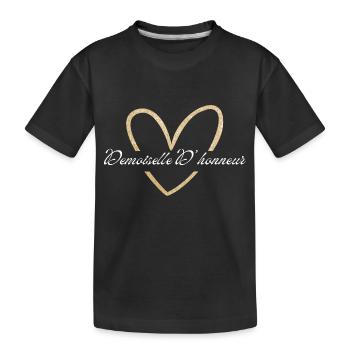 Bridesmaid Gold Heart Glitter - Kids' Premium Organic T-Shirt - black - Front