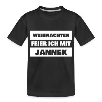 Vorname Jannek - Kinder Premium Bio T-Shirt - Schwarz - Vorne