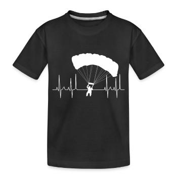 kardiogramm gleitschirm weiss - Kinder Premium Bio T-Shirt - Schwarz - Vorne