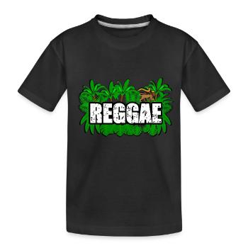 Reggae Lion - Kids' Premium Organic T-Shirt - black - Front