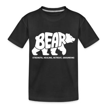Bär Krafttier – Spirituelles Totemtier Design - Kinder Premium Bio T-Shirt - Schwarz - Vorne