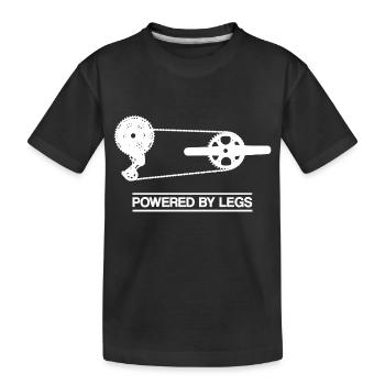 Powered by Legs – Road bike drive for cyclists - Kids' Premium Organic T-Shirt - black - Front