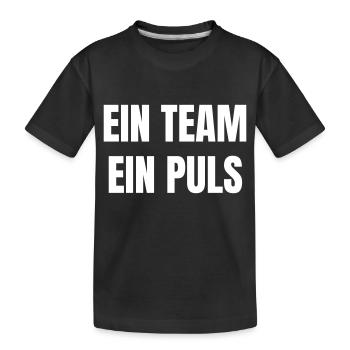 One team, one pulse. - Kids' Premium Organic T-Shirt - black - Front