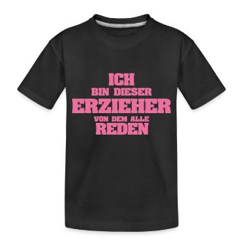 Beruf Erzieher - Kinder Premium Bio T-Shirt - Schwarz - Vorne