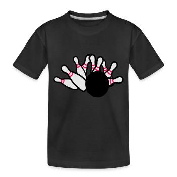 Kegeln - Kinder Premium Bio T-Shirt - Schwarz - Vorne