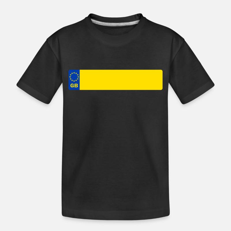 plaque d'immatriculation GB - T-shirt bio Premium Enfant - noir