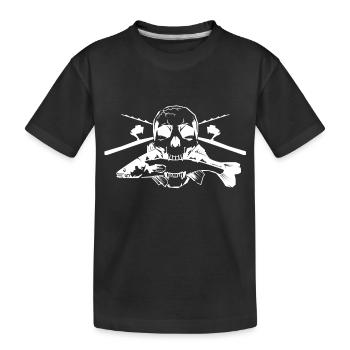 JSA Fishing Skull (L) white in high quality! - Kinder Premium Bio T-Shirt - Schwarz - Vorne