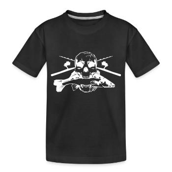JSA Fishing Skull (R) white in high quality! - Kinder Premium Bio T-Shirt - Schwarz - Vorne