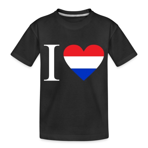 Ik hou van Nederland | Hart met rood wit blauw - Kinderen premium biologisch T-shirt