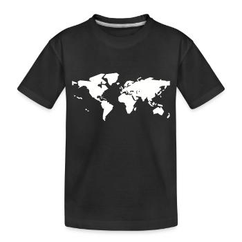 Weiß-Weltkarte - Kinder Premium Bio T-Shirt - Schwarz - Vorne