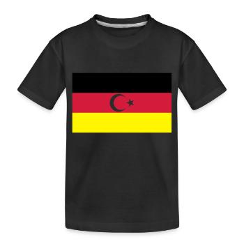Deutsch türkische Flagge - Kinder Premium Bio T-Shirt - Schwarz - Vorne