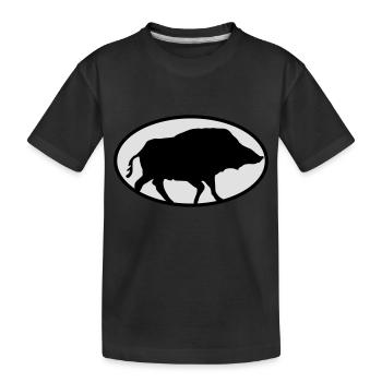 Wildschweine - Kinder Premium Bio T-Shirt - Schwarz - Vorne