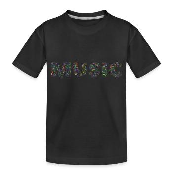 Music - Kids' Premium Organic T-Shirt - black - Front