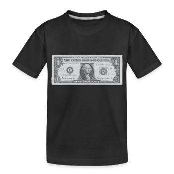 1 dollar - Kids' Premium Organic T-Shirt - black - Front
