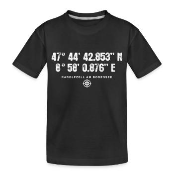 Radolfzell am Bodensee Geocacher Standort Stadt - Kinder Premium Bio T-Shirt - Schwarz - Vorne