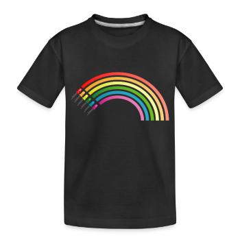 Regenbogen LED Shirt Geschenkidee Sonderangebot - Kinder Premium Bio T-Shirt - Schwarz - Vorne