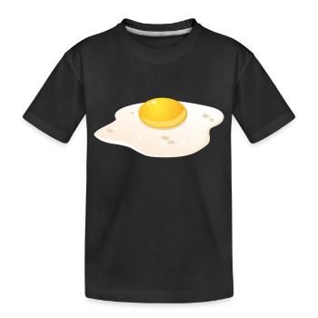 Spiegelei Frühstück - Kinder Premium Bio T-Shirt - Schwarz - Vorne