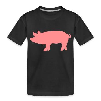 Schwein Schwein Schwein pork1 - Kinder Premium Bio T-Shirt - Schwarz - Vorne