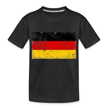 Deutschland Vintage Fahne - Kinder Premium Bio T-Shirt - Schwarz - Vorne