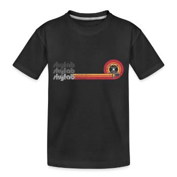 Skylab - Amerikas Raumstation (orangefarbener Streifen) - Kinder Premium Bio T-Shirt - Schwarz - Vorne