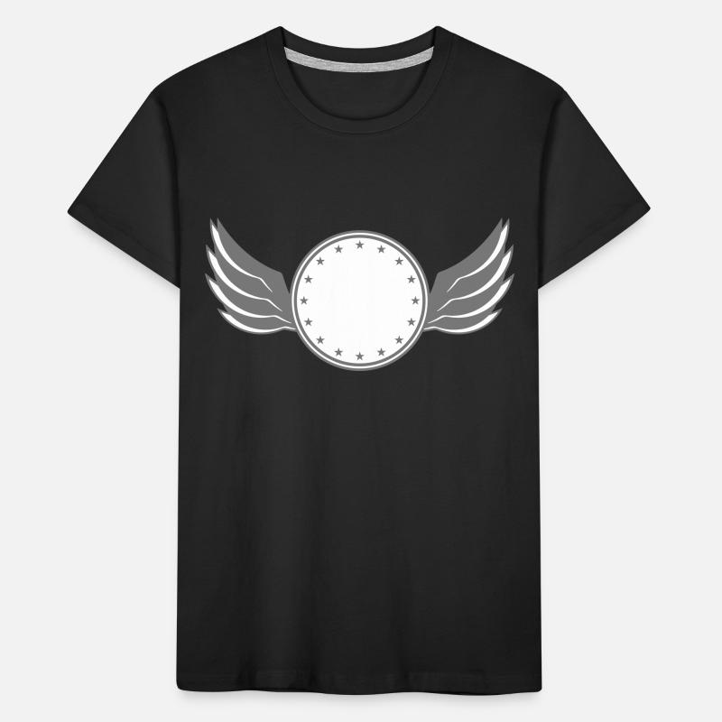 star circle frame round wing ring shield shield Kids' Premium Organic T-Shirt