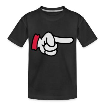 pointing finger / Zeigefinger (3c) - Kinder Premium Bio T-Shirt - Schwarz - Vorne
