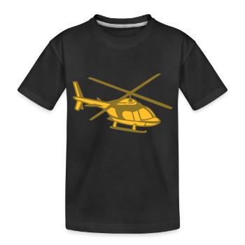 Hubschrauber - Kinder Premium Bio T-Shirt - Schwarz - Vorne