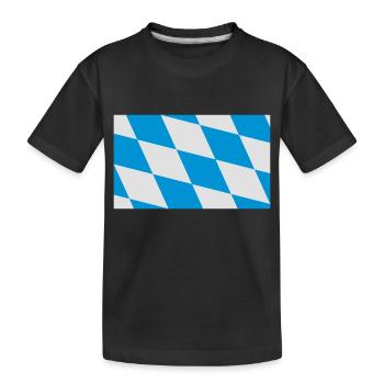 Bayern Flagge Blau Weiß - Kids' Premium Organic T-Shirt - black - Front