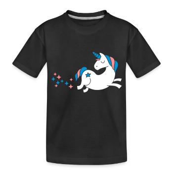 unicorn - Einhorn Sternenstaub - Kinder Premium Bio T-Shirt - Schwarz - Vorne