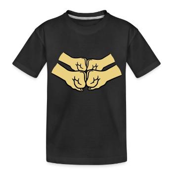 4 Haende Crew - Kinder Premium Bio T-Shirt - Schwarz - Vorne