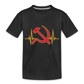 Pulse heartbeat communism - Kids' Premium Organic T-Shirt - black - Front
