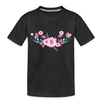 flowers - Kids' Premium Organic T-Shirt - black - Front