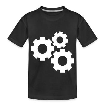 Zahnräder - Kinder Premium Bio T-Shirt - Schwarz - Vorne