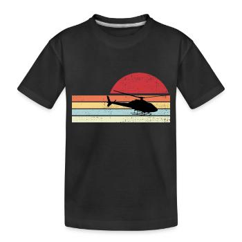 Helicopter Helicopter Gift Retro - Kids' Premium Organic T-Shirt - black - Front