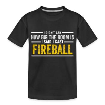I cast Fireball Wizard Sorcerer DM Gift TTRPG - Kids' Premium Organic T-Shirt - black - Front
