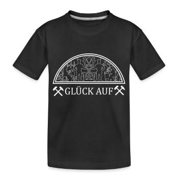 Schwibbogen Glück auf - Kinder Premium Bio T-Shirt - Schwarz - Vorne