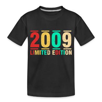 Geburtstagsgeschenk 2009 Limited Edition 2009 - Kinder Premium Bio T-Shirt - Schwarz - Vorne