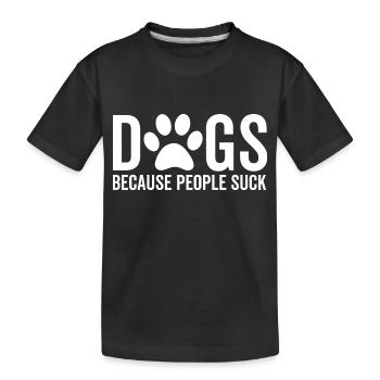 Hunde, weil Menschen sind - Kinder Premium Bio T-Shirt - Schwarz - Vorne