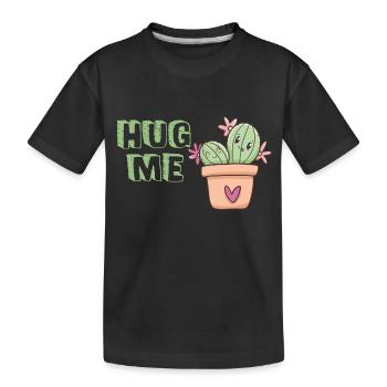 Embrasse-moi cactus câlin mignon - T-shirt bio Premium Enfant - noir - Devant