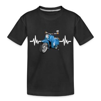 Schwalbenfahrer Moped KR51 Schwalbe Simson Shirt - Kinder Premium Bio T-Shirt - Schwarz - Vorne