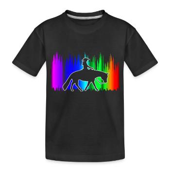 Westernreiten Westernreiter Pferdeliebhaber - Kinder Premium Bio T-Shirt - Schwarz - Vorne