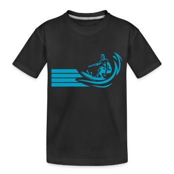 Surfen Surfing Wellenreiten - Kids' Premium Organic T-Shirt - black - Front
