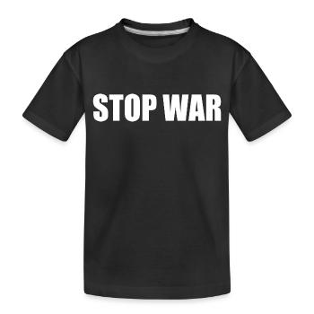 Stop war - Kids' Premium Organic T-Shirt - black - Front