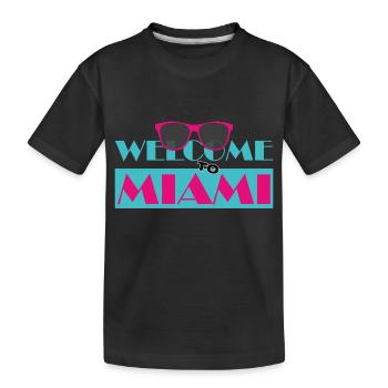 Miami - Kids' Premium Organic T-Shirt - black - Front