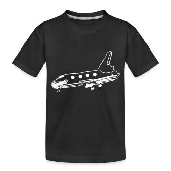 transport symbol rocket aircraft fly transport - Kids' Premium Organic T-Shirt - black - Front