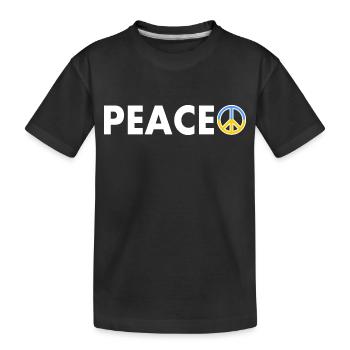 peace - Kids' Premium Organic T-Shirt - black - Front